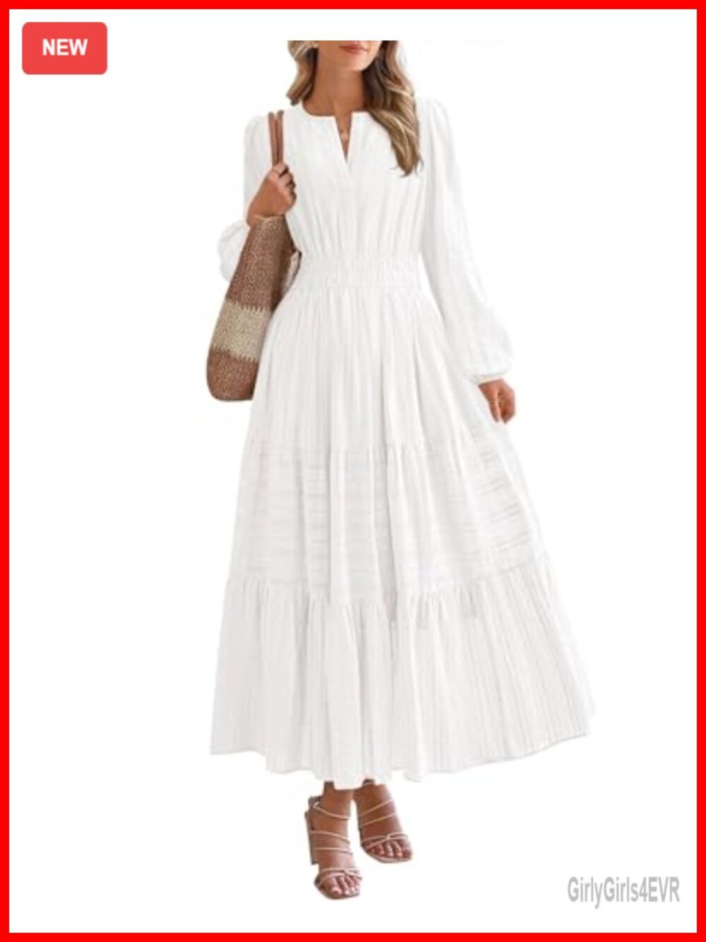 BTFBM Women's V Neck Long Sleeve Tiered Ruffle Maxi Dress with Pockets